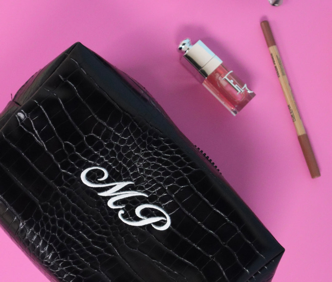Croc Cosmetic Pouch - Black