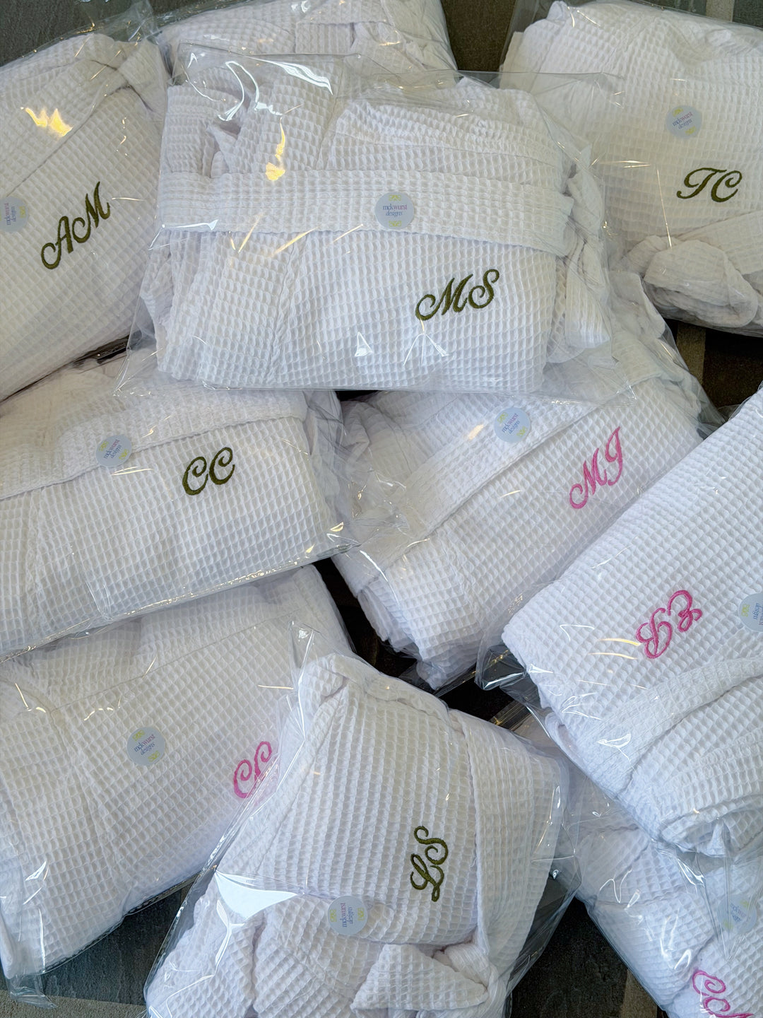 Monogrammed Cotton Waffle Robe