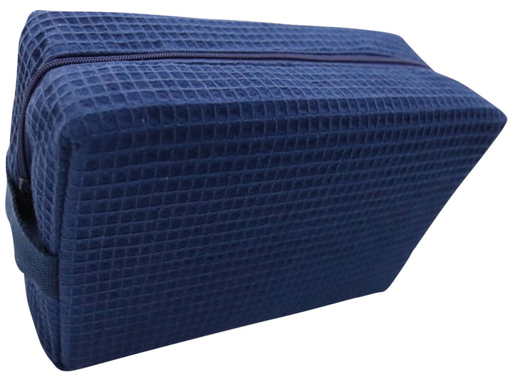 Puppy-Love Embroidered Cotton Waffle Cosmetic Bag