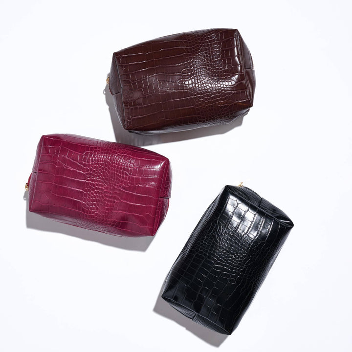 Croc Cosmetic Pouch - Chocolate