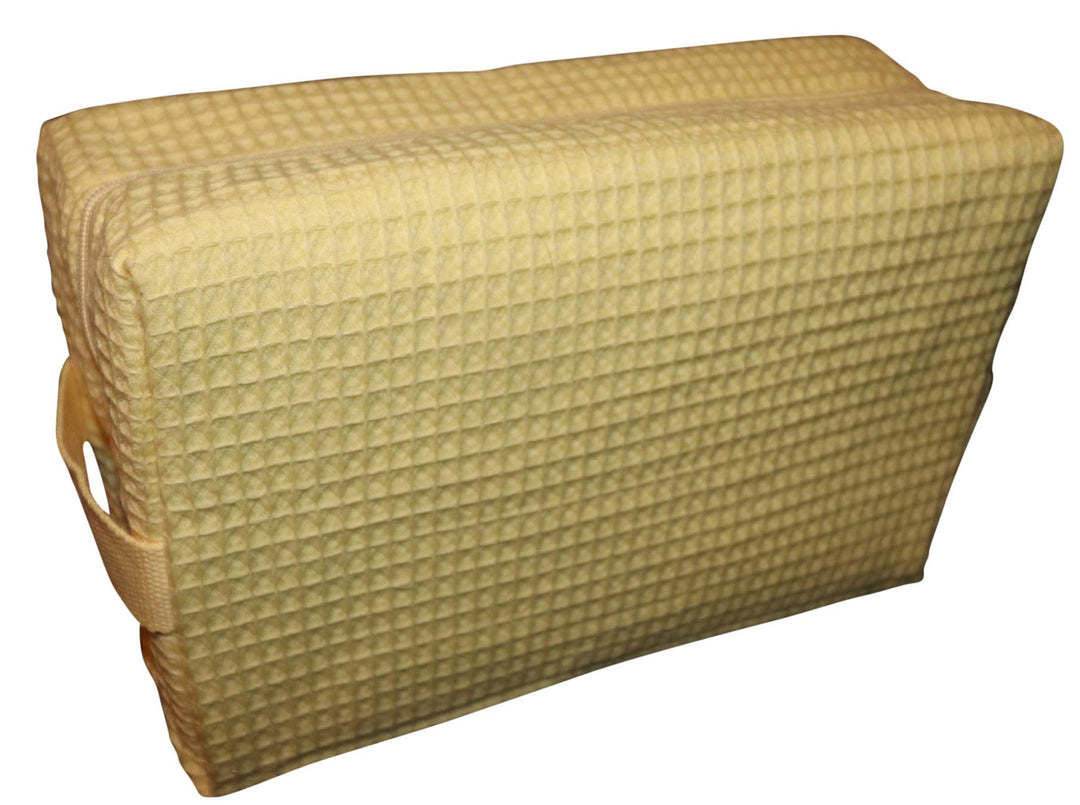 Puppy-Love Embroidered Cotton Waffle Cosmetic Bag