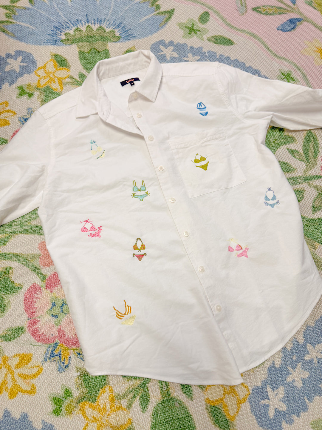 Bikinis on Oxford Cotton Button Down!