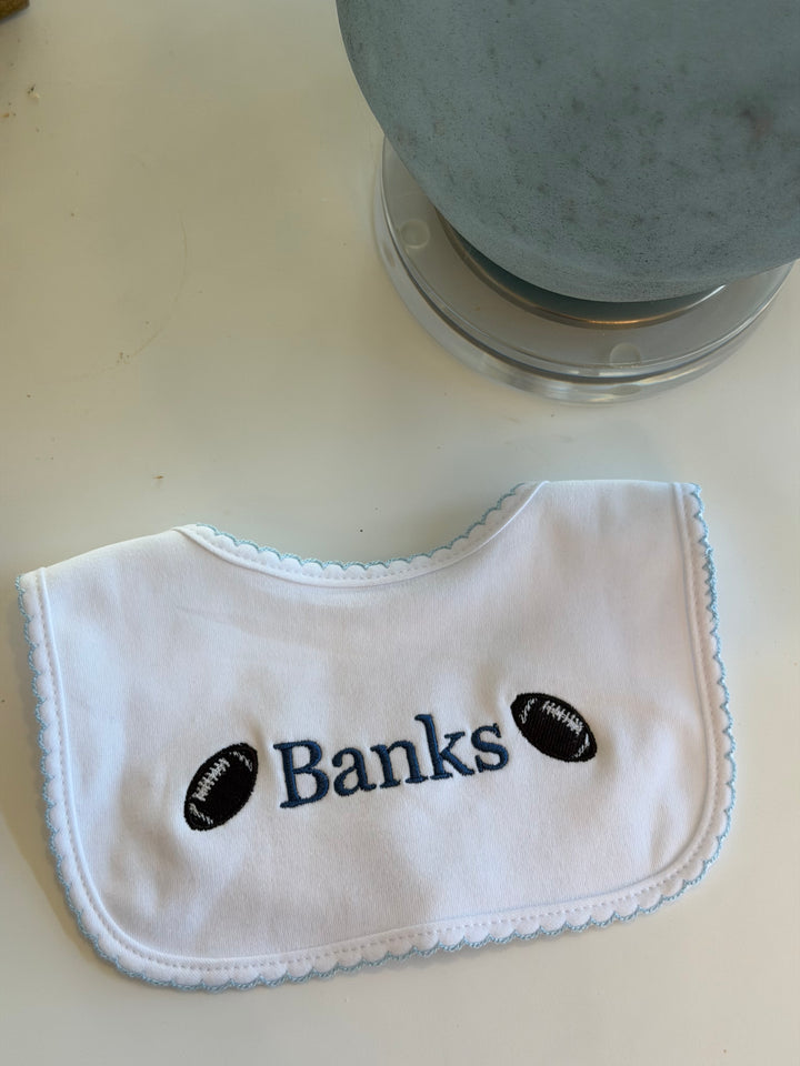 Picot Trim Cotton Bib