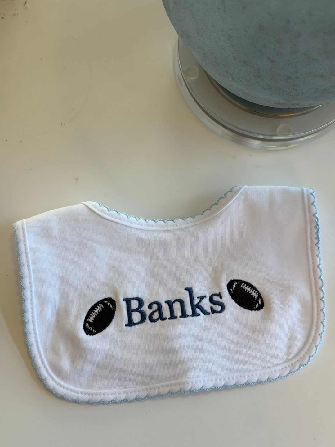 Picot Trim Cotton Bib