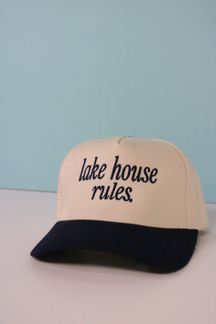 Lake House Rules. Canvas Trucker Hat