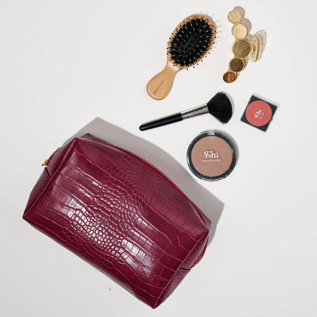 Croc Cosmetic Pouch - Red